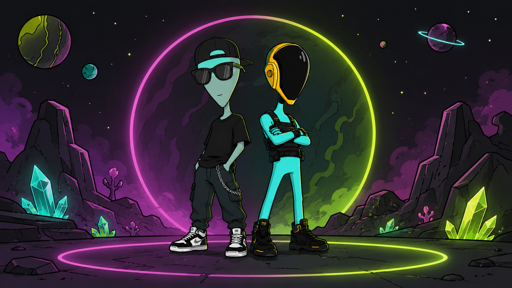 Suds, Captain of the Lonely Alien Space Club, and LonelyBoy, First Officer
